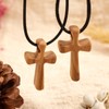 Haoyull Cross Necklace, Prayer Cross Necklace for Reflection, Wooden Crucifix