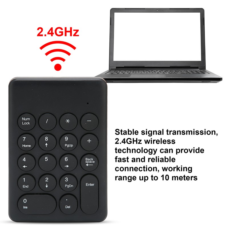 Numeric Keyboard 18 Keys Ergonomic Tilt Design 2.4GHz Wireless Stable