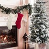 LEACOOLKEY 2 Pack Christmas Stockings 18 Inch Large Size Cable