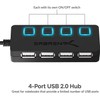 SABRENT 4 Port USB 2.0 Data Hub with Individual LED