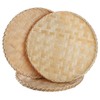 Suwimut 3 Pieces Handmade Bamboo Woven Basket Tray, 13 Inch