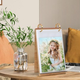 SEEHAN 5x7 Photo Frame Flip Photo Album 5x7 Pictures Desktop Photo Album on Stand (Vertical-5x7 Photo Album)