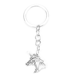OBEISN Keyring for Women, Unique Metal Unicorn Keyring in Trendy Design, Birthday Gift for Girlfriend, Silver1, S