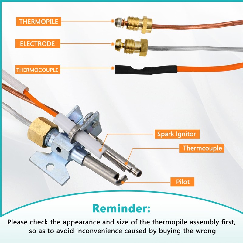 Upgraded SP20075 Pilot and Igniter Assembly Compatible with Rheem Water