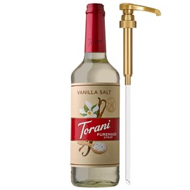 Torani Puremade Syrup, Vanilla Salt Flavoring for Drinks, Glass Bottle with Pump Included, 25.4 Fl Oz