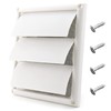 Funmit 6" Louvered Vent Cover 8" x 8" Oversize Outside