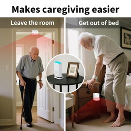 Bed Sensor Alarm and Fall Prevention for Elderly, Motion Sensor Alert System with 58 Melody/LED/Vibration Mode, for Patients Seniors Elderly Monitoring at Home