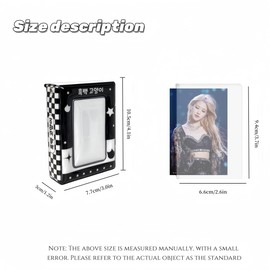 Mini álbum de tarjetas fotográficas, lindo gatito temático negro de 3 ~ 3.5 pulgadas, K-POP libro de fotos con botón Polaroid Photo Star Photo Card Holder (Music Cat)