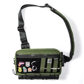 TACTICAL_GEEK Cache L3 EDC - Bolsa de hombro ligera, nailon 500D, para viajes, senderismo, bolsa cruzada, mochila táctica, correa ambidiestra verde