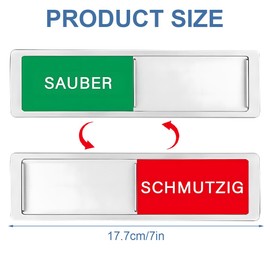 ZXUPOI Dishwasher Magnet Clean Dirty [Choose Your Language] - Easy to Read and Place Slider - Kitchen Accessories - Magnetic Sign for Dishwasher - Kitchen Gadgets DE