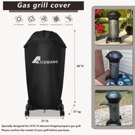 Alickwang Grill Cover,Outdoor Heavy Duty 600D Waterproof Gas Grill Cover for F21C-H Element Hinged Propane Gas Grill