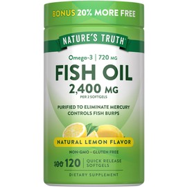 Natures Truth Fish Oil Omega-3, Natural Lemon Flavor, 120 Count by Natures Truth                                                                      