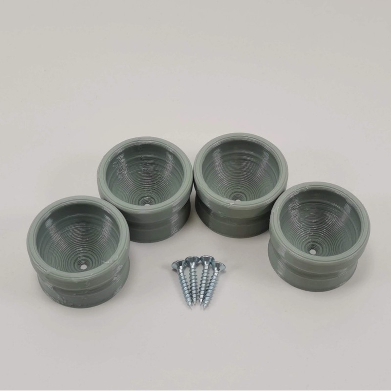 Dampener Feet Squash Ball Cup Attachment (4x, Grey)