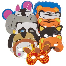 Rhode Island Novelty 1 Dozen 7 Inch - 13 Inch Dress Up Foam Animal Masks