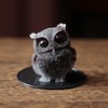 OwMell 2.5" Owl Statue Natural Garnet Tumbled Stone Gemstone Owl
