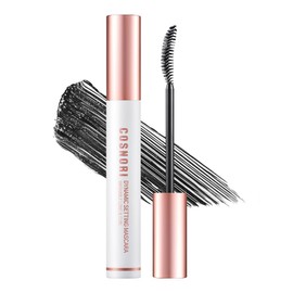 COSNORI Dynamic Setting Washable Mascara Long&Curl 01 Black – Long-Lasting Lengthening Mascara, Long lash, Lighrweight, Matte Finish, Nutrient nourishment, Silk Amino Acids, Hyaluronic Acid, Panthenol, 0.23fl oz (7ml)