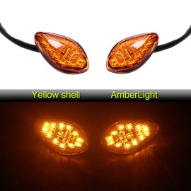 LED Front Flush Mount Turn Signal Light Brake Blinker Indicator Market Lamp for Honda Grom 2014-2018 -Smoke Lens (Pack of 2) (Amber Len)