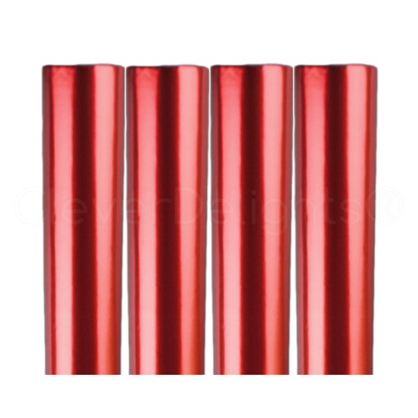CleverDelights 4 Rolls Metallic Red Wrapping Paper - 30" x 300" JUMBO Rolls - 250 Sq Ft Total - Gift Wrap