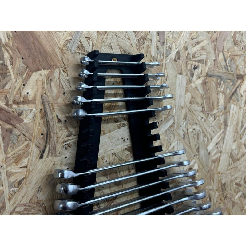 Combination Spanner and Ring Spanner Holder for Tool Wall Mounting
