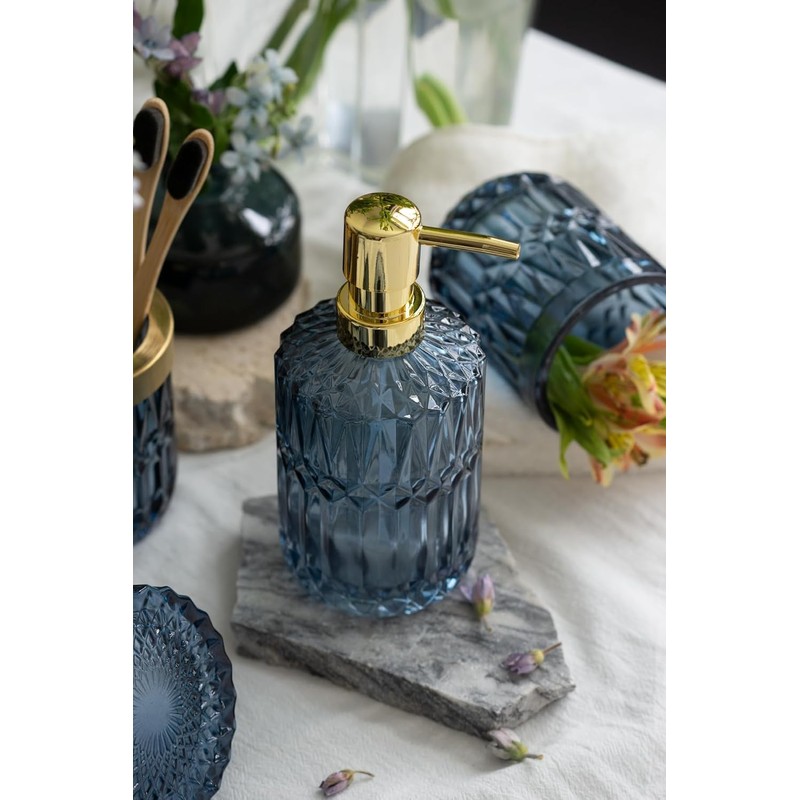 EMPO Clear Glass Soap Dispenser with ABS Plastic Pump, Lotion