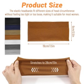 Sekonow 7Pcs Headbands for Women Non Slip Wide, Elastic Soft Head Bands for Women's Hair Thick Stretchy Workout Yoga Fashion Hair Bands