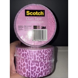 Scotch 2 Rolls Scotch Duct Tape NEW Pink Metallic Cheetah Discountinued 1.88 in x 10 yd