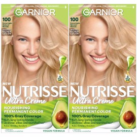 Garnier Nutrisse 100 Extra Light Natural Blonde Hair Color Permanent Dye 2 Pack