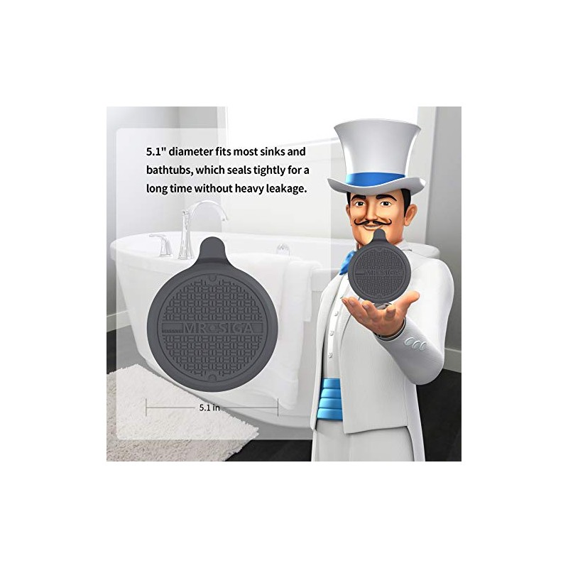 MR.SIGA Tapón de Silicona para Bañera, para Ducha y Lavabo,