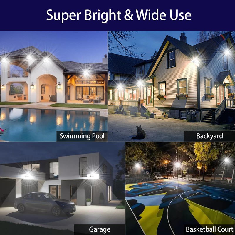monococo LED Outdoor Flood Lights 80W 3Pack,Upgraded 8000LM Super Bright