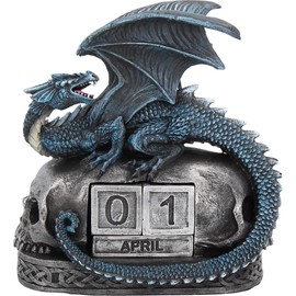 Nemesis Now Blue Dragon and Skulls Year Keeper Gothic Calendar