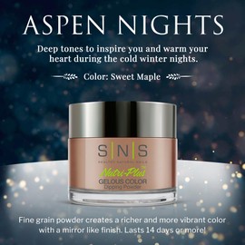 SNS Nail Dip Powder, Gelous Color Dipping Powder - Sweet Maple (Brown/Tan) - Long-Lasting Acrylic Nail Color & Polish Lasts 14 Days - Low-Odor & No UV Lamp Required – 1 oz