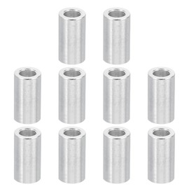 PATIKIL M3 Aluminum Spacers Set of 10 Metal Spacers Aluminum 3.1mm Inner Diameter x 6mm Outer Diameter x 12mm Length for M3 Screws Aluminum Spacer Round Spacer Screw Standoff