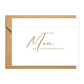 PartyGifts&beyond to My Mom Wedding Day Cards from The Bride or Groom Gold Foil Wedding Cards for Parents(Mom)