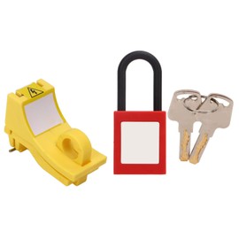 Lockout Tagout Locks Set, Nylon Terminal for Circuit Breaker Locking, Pin Fixed Lock Out Tagout Padlock, Universal Circuit Breaker Locking Device