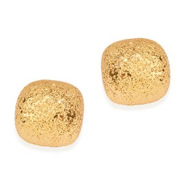 Frigotine Chunky Gold Geometric Stud Earrings for Women, Trendy Statement Dome Square Lightweight Hypoallergenic Earing Prom Vintage Jewelry Gift