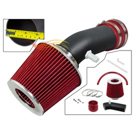 Rtunes Racing Short Ram Air Intake Kit + Filter Combo BLACK PIPE AND RED Compatible For 13-16 Dodge Dart 2.0/2013 Dodge Dart 2.4