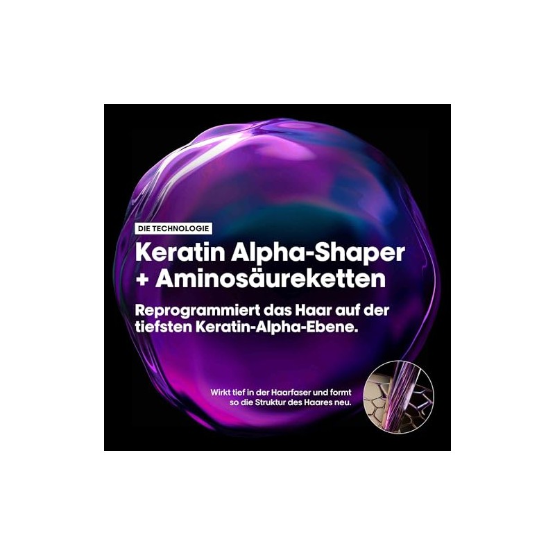 L'Oréal Professionnel Keratin Alpha Sleek Shampoo for Long-Lasting Smoothness, Frizz