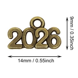 Tupalizy 100PCS Mini 2026 Year Charms Graduation Decor 2026 Tassel Charm Pendant for Grad Cap Tassels Keychains DIY Crafts Bracelets Necklaces Jewelry Making Wedding Party Supplies,14x9mm (Bronze)