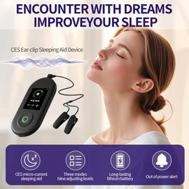 Advanced Sleep Aid, Device for Vagus Nerve Stimulation with Ear Clips, Sleep Aid Device, CES Reduces Anxiety, Microcurrent Sleep Aid, 3 Modes, 9 Strengths, USB Charging