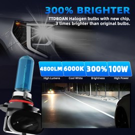 TTDBDAN Headlights Fit for 2008-2011 Subaru Impreza Halogen Headlight Bulbs,9005/HB3/H10 High Beam & H11/H8/H9 Low Beam Headlight Bulbs,Plug And Play,Pack of 4(Subaru Impreza 2008-2011 Headlamps)