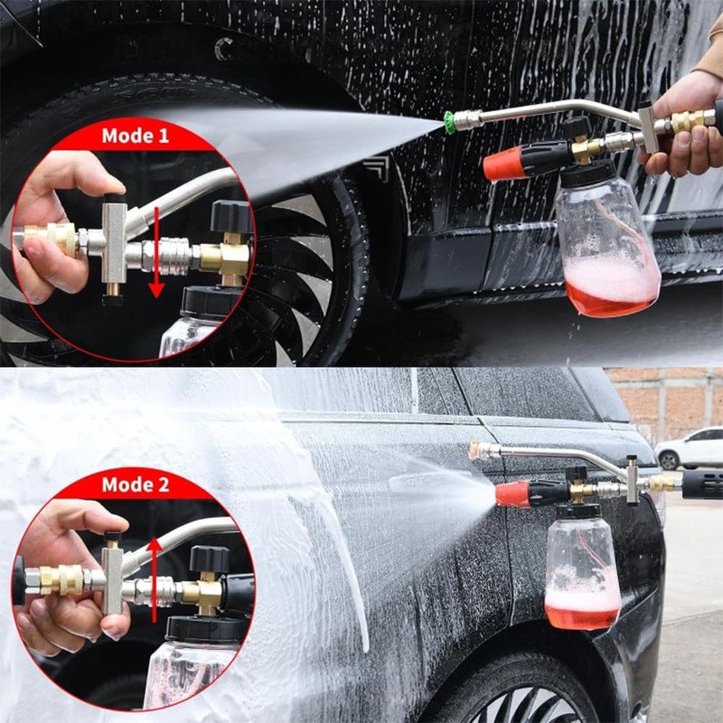 xinyee Foam Cannon Dual-Connector Accessory, Pressure Washer Double Tip Attachment