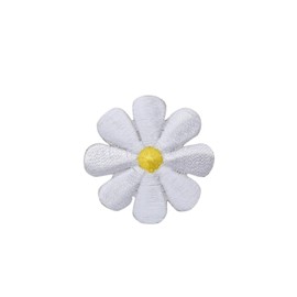 White Daisy Embroidered Iron on Patch