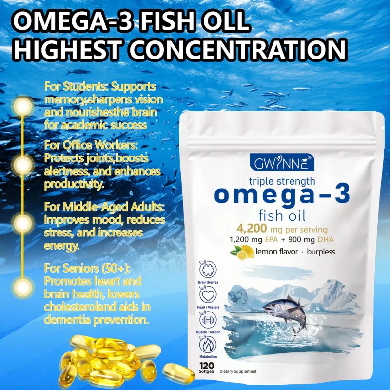 Gwynne Omega 4200mg Bacalao Aguas Profundas Ártico Noruego Que Contienen
