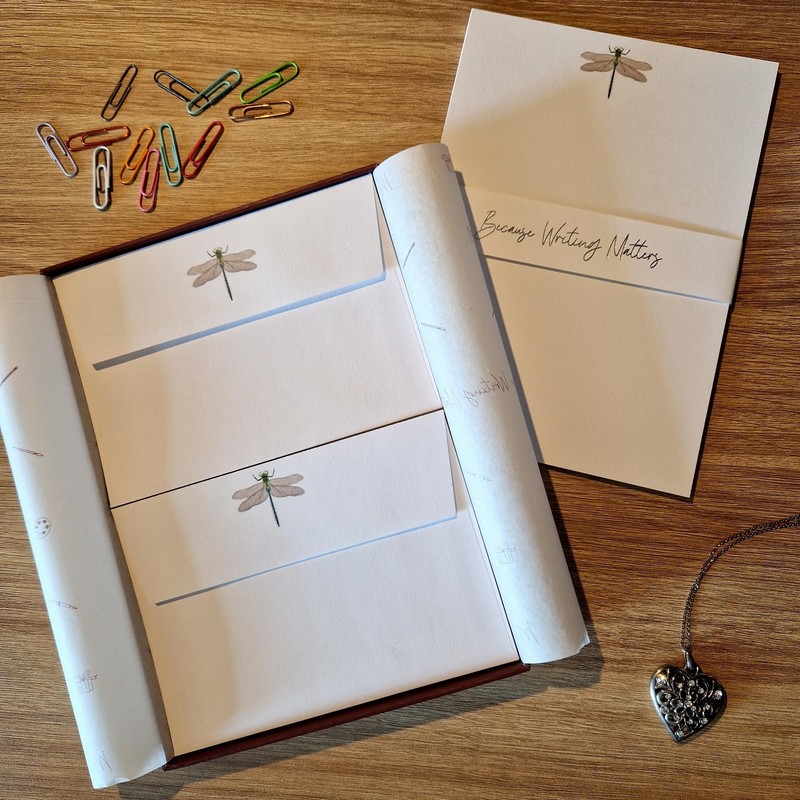 Me Loovely Writing Set Dragonfly A5 Size Letter Paper &