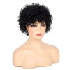 Siudus Short Brown Curly Wig for Women with Bangs Shoulder