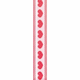 Offray Hearts Craft Ribbon, 1/2-Inch x 9-Feet, Red