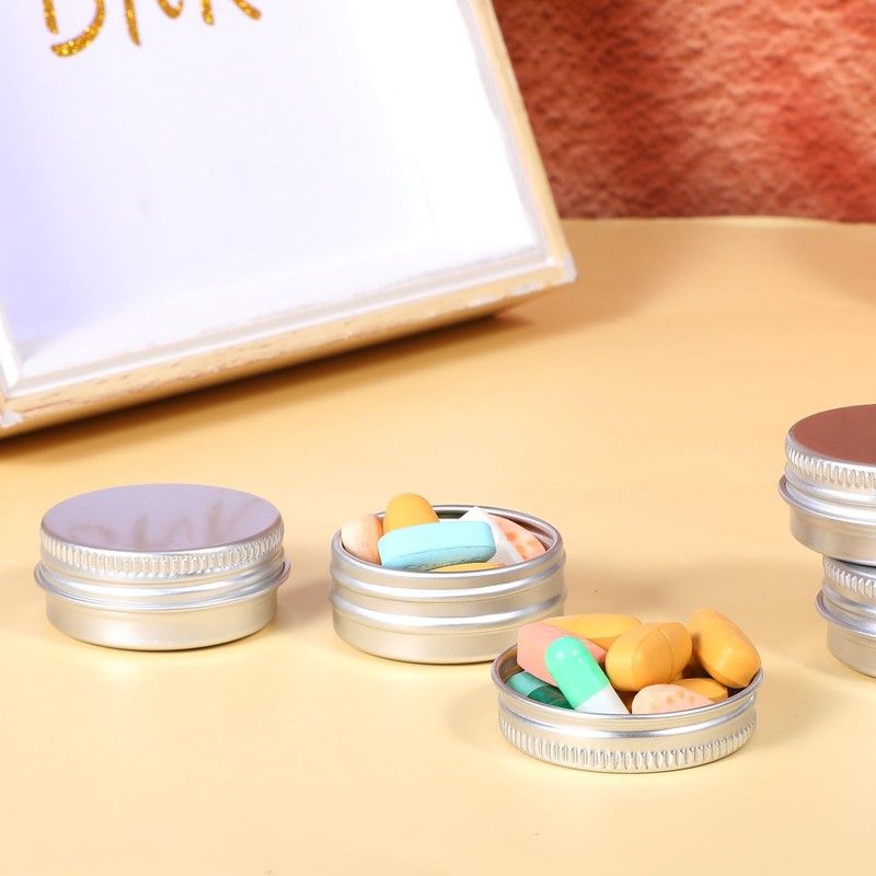 XLIUAX 1/2 Oz Lip Balm Containers, Aluminum Tin Jar Refillable