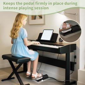 Non-Slip Piano Sustain Pedal Mat – Premium Clear Keyboard Sustain Foot Pedal Support Pad for Enhanced Stability, Carpet & Hardwood Floor Protection (10" x 7.5", 1 PC)