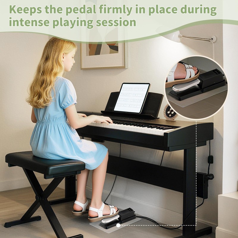 Non-Slip Piano Sustain Pedal Mat – Premium Clear Keyboard Sustain