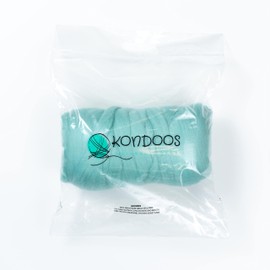 Kondoos Colored Natural wool roving, 1 lb. Best wool for needle felting, wet felting, handcrafts and spinning. (Acqua, 1 lb)